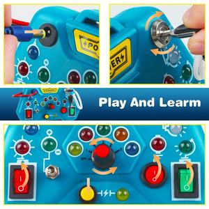 Tableau d'activités Montessori pour tout-petits avec lumières LED, interrupteur électrique, <span class=keywords><strong>jouet</strong></span> éducatif précoce - Product Image 5