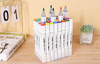 Stylo marqueur d'art permanent à double pointe, à paillettes, plusieurs couleurs, à double pointe, pour fournitures d'art scolaire