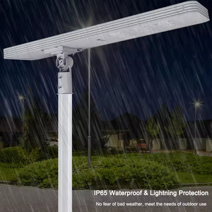 Lampadaire solaire tout-en-un étanche IP65 en aluminium moulé sous pression, lampe de route LED 30W 50W <span class=keywords><strong>60W</strong></span> avec détecteur de mouvement et télécommande - Product Image 3