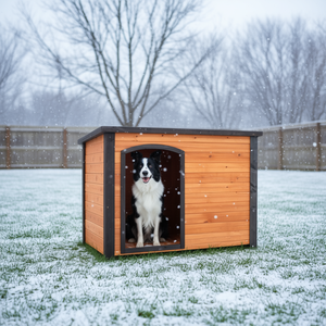 Caseta de Madera para Perros Grandes, Resistente a la Intemperie, con Patas Elevadas, para Uso en Interiores y Exteriores, 45 Pulgadas, Correa de Invierno, Estilo Clásico - Product Image 2