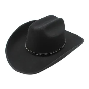 Tùy chỉnh thiết kế rộng vành mũ cao bồi Unisex chống nắng Fedora Hat Polyester thời trang Fedora Hat