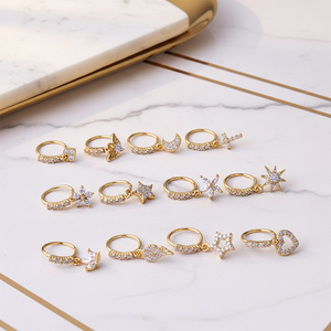 Cincin Hidung Model Lingkaran Berlian Berlapis Emas Desainer Hengsen untuk Wanita, Perhiasan Tindik Hidung - Product Image 5