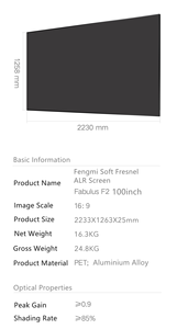 100 pouces <span class=keywords><strong>Fresnel</strong></span> Formovie <span class=keywords><strong>Fengmi</strong></span> F2 Soft PET Flexible 16:9 Écran de projection 4K Écran à cadre fixe pour projecteur à focale Ultra courte - Product Image 6