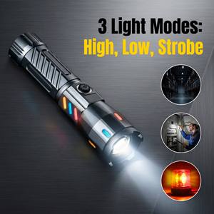 WOSEN อัลตร้าไลท์ 5050 ไฟฉาย LED Type-C ชาร์จใหม่ได้ จอแสดงผลดิจิตอลอัจฉริยะ ซูมได้ ไฟฉายยุทธวิธีกันน้ำสำหรับแคมป์ปิ้ง - Product Image 2