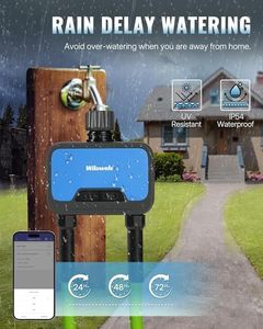 <span class=keywords><strong>WiFi</strong></span>スマートガーデンホースタイマー2ゾーン2アウトレット自動灌漑システムAPP制御ミストモード雨散水プラスチック材料 - Product Image 5