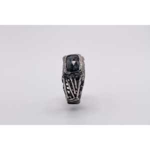 Kyanite <b>Tree</b> Branch Ring 925 Sterling Silver Band Handcrafted Vintage Style Black Rhodium Plated Christian Unisex Fine Jewelry - Product Image 3