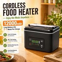 Boîte à lunch électrique rechargeable de 1,5 L, chauffe-aliments sans fil, récipient à lunch auto-chauffant portable, pas besoin d'eau, chauffage rapide