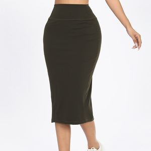 Vestido de yoga sin costuras para mujer, para gimnasio, fitness, con logo personalizado, falda larga, ropa deportiva, para entrenamiento, correr, vestido moldeador. - Product Image 3