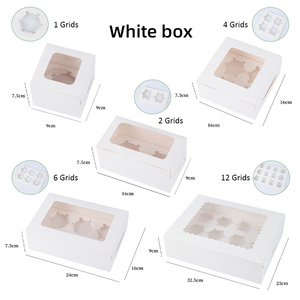 Cajas de embalaje de pastel de taza impresa personalizada desechable de varios tamaños Cajas de papel para llevar de pastel de <span class=keywords><strong>pan</strong></span> de panadería con ventanas transparentes - Product Image 2