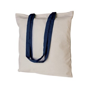 Bolsa de Lona Grande Cuadrada con Asas Azules, 130g, para Uso Casual y Promocional - Product Image 1