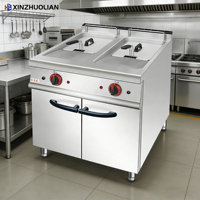 Friteuse professionnelle électrique à 2 bacs de 20 L en acier inoxydable, pour restaurant, 24000 W, XINZHUOLIAN XZL-TC-2E, 380 V, nettoyage facile