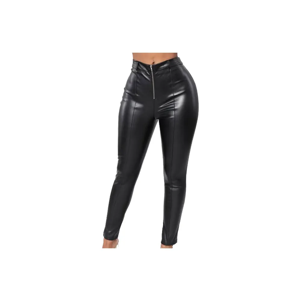High Fashion Ladies sheep Real Leather Pants/Customized Genuine Leather Ladies Pants skin fit/Top Quality Women's Leather Pants