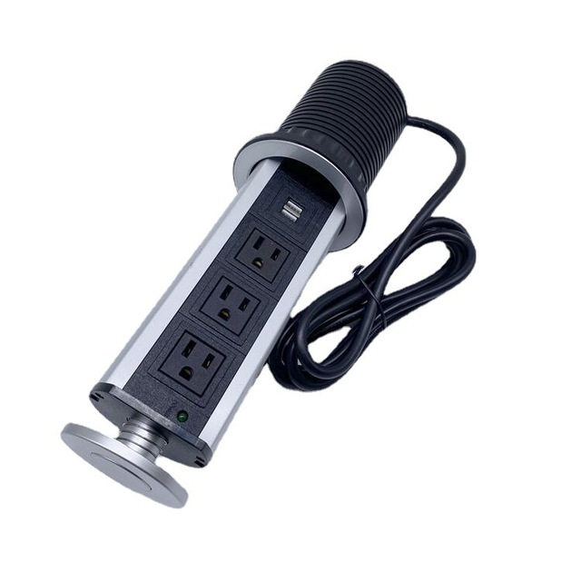 NFC Kitchen Pull up AU 2 USB 3 Socket Lead Pop up Tabletop Socket