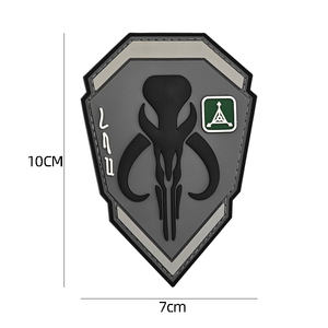 Patchs 3D en PVC et feutre à lacets, motif Chasseur de primes, 10x7cm, couleur personnalisable, accessoire pour sacs/casquettes/vêtements - Product Image 2