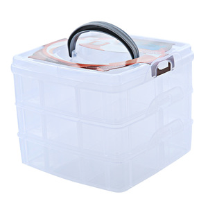 Three Layer Detachable Transparent Plastic Storage Box With Lid And Compartments Stackable For Jewelry Organizing - Product Image 5