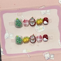 Collection d'ongles artificiels amovibles et mignons faits à la main pour enfants (adaptés à un usage quotidien)
