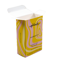 Caja de Cartón con Tapa Plegable Impresa Personalizada, Caja de Cartón con Patrón Ondulado Amarillo Brillante para Embalaje de Perfumes y Cosméticos