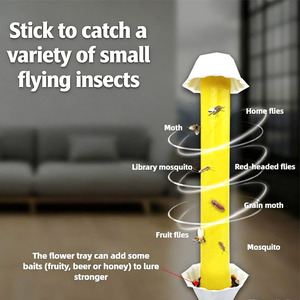 Piège à mouches collant avec crochet de suspension, piège à colle jaune jetable pour un contrôle efficace des insectes en intérieur et en extérieur - Product Image 4