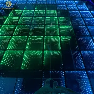 China Factory LED the world cup RGB 3D Mirror Dance Floor For Disco Bar stage Lighting rich color remote glass event football
