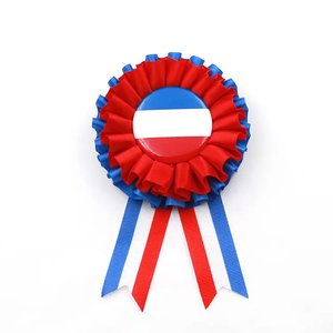 Nhà Máy Tùy Chỉnh Tư Nhân Hoa Hồng Giải Thưởng In Satin <span class=keywords><strong>Ribbon</strong></span> Hoa Hồng Nút Pins Huy Hiệu Trâm Cho Ngày Độc Lập Lễ Kỷ Niệm Đảng - Product Image 2