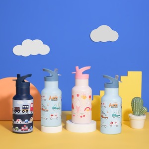 500Ml Xách Tay Trẻ Em Chai Nước Lớn Rơm Cách Điện Phích Cho Nóng Và Lạnh Đồ Uống Cho Cắm Trại - Product Image 2