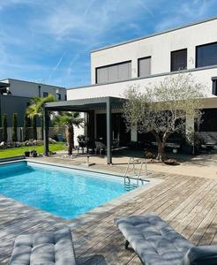 <span class=keywords><strong>Pergola</strong></span> <span class=keywords><strong>bioclimatique</strong></span> préfabriquée en aluminium avec panneaux latéraux en verre, gazebo fermé pour jardin extérieur, véranda et loisirs - Product Image 2