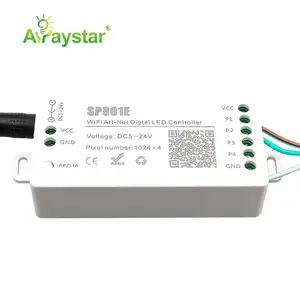 Pengontrol LED Digital Warna Mimpi Nirkabel Wifi 2.4G Kontrol Aplikasi SP801E Pengontrol LED Strip Ajaib dan Peredup