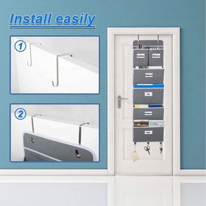 5-Shelf Hanging Wall <b>File</b> Organizer for Office or Home Over the Door <b>File</b> Organizer <b>File</b> <b>Folder</b> Storage for Notebooks - Product Image 5