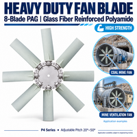 Pale de ventilateur robuste à 8 lames PAG renforcée en fibre de verre haute résistance pour ventilateur de mine, ventilateur de mine à charbon