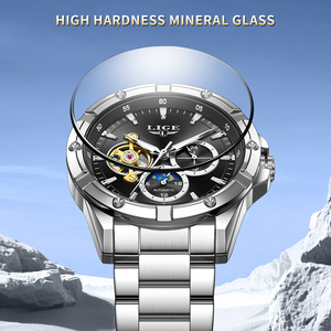 Reloj de Buceo Automático Tourbillon con Esfera Hueca, Esqueleto, Unisex, con Indicador Luminoso, Fase Lunar, Multifuncional, Resistente al Agua, para Negocios - Product Image 3