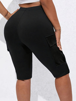 Shorts de jogging et de cyclisme pour femmes, séchage rapide, taille haute élastique, avec poches latérales, pour le sport, la course et le yoga