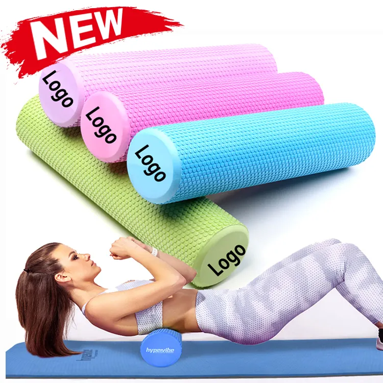 Custom Logo Gym Sport Holle Fitness Eva Foam Epp Verf Schacht 2-In-1 Yoga Massage Kolom Foam Wheel Roller Muscle Equipment Set