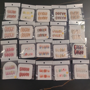 <span class=keywords><strong>Uñas</strong></span> Acrílicas de Diseño Aleatorio al por Mayor, 10 Piezas, <span class=keywords><strong>Uñas</strong></span> Postizas Hechas a Mano Reutilizables de Alta Calidad - Product Image 2