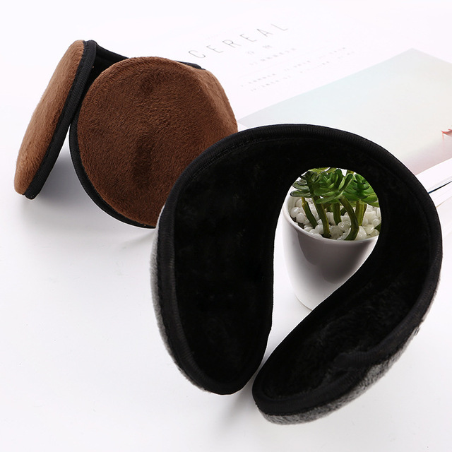 Unisex Foldable Stretchable Solid Plush Ear Muff Warm Winter Warmer EarMuffs