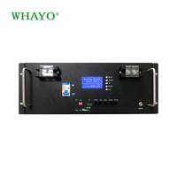 Batterie de stockage LiFePO4 Whayo Smart 51,2 V 100 Ah montée en rack avec 6000 cycles, conforme UN38.3, et compatible Deye/Solis/Growatt