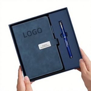 Ensemble cadeau de carnet A5 pour entreprise, logo personnalisé, souvenir, carnet avec stylo, bouteille d'eau isotherme, cadeaux promotionnels d'entreprise - Product Image 3