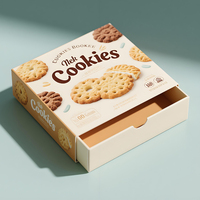 Conception imprimée personnalisée de qualité alimentaire Dessert Pâtisserie Biscuit Coulissante Rigide Boîtes en papier de carton Biscuits Tiroir Boîte Emballage