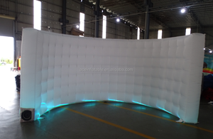 結婚式のイベントのためのポータブルフォトブースの背景湾曲したパーティーの壁の背景インフレータブルフォトブースの背景は壁を導きました - Product Image 2