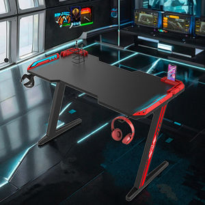 Grande table <span class=keywords><strong>de</strong></span> jeu <span class=keywords><strong>PC</strong></span> professionnelle moderne en forme <span class=keywords><strong>de</strong></span> Z avec porte-gobelet extensible à lumières LED RVB pour <span class=keywords><strong>salle</strong></span> <span class=keywords><strong>de</strong></span> jeu - Product Image 6