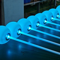 Lumière sphérique LED de 20 cm IP65 avec tube, style socle, RGB DMX, pour la décoration de jardin, de terrasse en extérieur