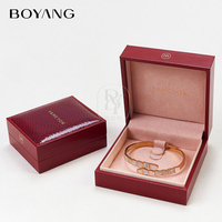 Boyang Coffret Cadeau de Luxe Personnalisé en Cuir PU pour Mariage, Saint-Valentin et Bijoux, Ensemble Complet