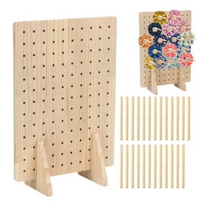 Wooden Pegboard <b>Shelf</b> 15.7in x 11.57in <b>Desktop</b> Jewelry Organizer For Earrings And Hair Ties - Product Image 5
