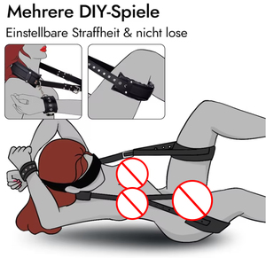 Kits de bondage BDSM, attaches en cuir <span class=keywords><strong>pour</strong></span> les jambes, poignets et cuisses, avec menottes réglables, bandeau <span class=keywords><strong>pour</strong></span> les yeux, jouet sexuel <span class=keywords><strong>pour</strong></span> adultes <span class=keywords><strong>pour</strong></span> <span class=keywords><strong>couple</strong></span> - Product Image 3