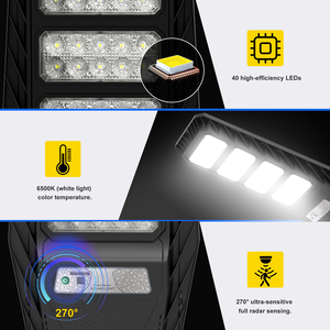 Lampione a risparmio energetico luce <span class=keywords><strong>solare</strong></span> esterna 200W luce <span class=keywords><strong>solare</strong></span> stradale IP65 impermeabile luce diurna fredda - Product Image 4