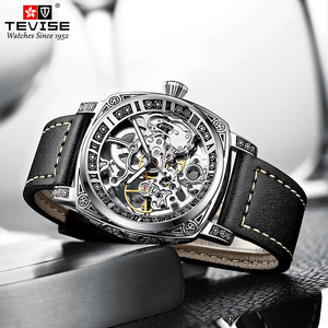 Nuevo Reloj de Pulsera de Cuero para Hombre, Movimiento Bidireccional, Casual, Reloj Mecánico Automático de Acero Inoxidable - Product Image 4