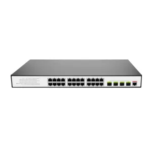 PDnet 28Port Sakelar Non-poe Port 24X1G 4 Gigabit SFP Sakelar Jaringan Uplink Sakelar Konsol Catu Daya untuk Kamera CCTV