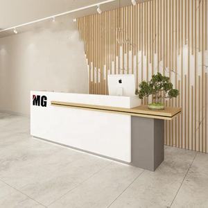 Bureau de réception moderne de conception récente, pratique et à bas <span class=keywords><strong>prix</strong></span>, <span class=keywords><strong>comptoir</strong></span> de bureau blanc, table de bureau centrale - Product Image 2