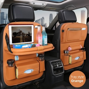 Organisateur de siège arrière de voiture universel pliable en cuir PU, anti-coup de pied, sacs de rangement, 5 couleurs, vente chaude - Product Image 4