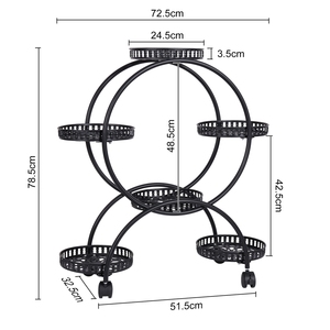 Soporte de Metal para Plantas Unho de 6 <span class=keywords><strong>Macetas</strong></span>: Soporte para <span class=keywords><strong>Macetas</strong></span> <span class=keywords><strong>con</strong></span> <span class=keywords><strong>Ruedas</strong></span>, Estante de Exhibición de 4 Niveles para Patio, Balcón, Jardín, Decoración del Hogar - Product Image 6