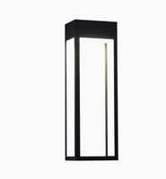 Applique murale moderne de jardin à LED étanche IP65 forme carrée lampe murale extérieure noire à énergie solaire
